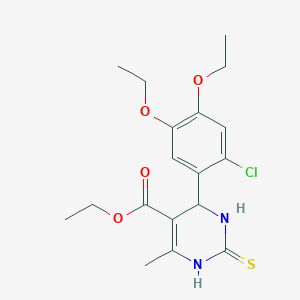 molecular formula C18H23ClN2O4S B315723 Ethyl 4-(2-chloro-4,5-diethoxyphenyl)-6-methyl-2-thioxo-1,2,3,4-tetrahydro-5-pyrimidinecarboxylate 