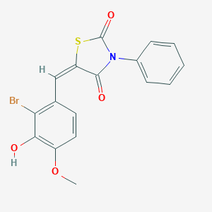 molecular formula C17H12BrNO4S B315724 5-(2-Bromo-3-hydroxy-4-methoxybenzylidene)-3-phenyl-1,3-thiazolidine-2,4-dione 