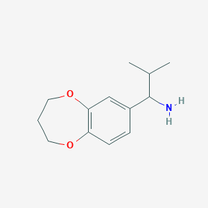 molecular formula C13H19NO2 B3157255 1-(3,4-Dihydro-2H-benzo[b][1,4]dioxepin-7-yl)-2-methyl-propylamine CAS No. 847837-46-1