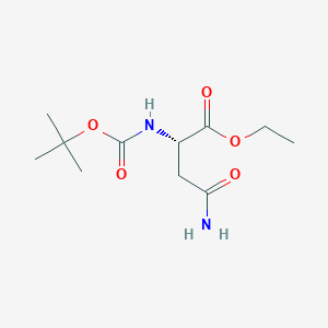 molecular formula C11H20N2O5 B3157273 (S)-Ethyl 4-amino-2-((tert-butoxycarbonyl)amino)-4-oxobutanoate CAS No. 84787-81-5