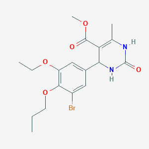 molecular formula C18H23BrN2O5 B315730 Methyl 4-(3-bromo-5-ethoxy-4-propoxyphenyl)-6-methyl-2-oxo-1,2,3,4-tetrahydro-5-pyrimidinecarboxylate 
