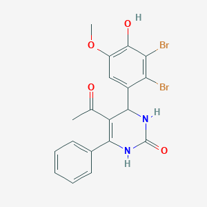 molecular formula C19H16Br2N2O4 B315736 5-acetyl-4-(2,3-dibromo-4-hydroxy-5-methoxyphenyl)-6-phenyl-3,4-dihydro-2(1H)-pyrimidinone 