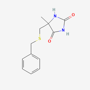 molecular formula C12H14N2O2S B3157376 5-苄基硫烷基甲基-5-甲基-咪唑烷并二酮-2,4-二酮 CAS No. 84888-71-1