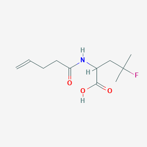molecular formula C11H18FNO3 B3157379 4-氟-4-甲基-2-(戊-4-烯酰胺)戊酸 CAS No. 848949-88-2