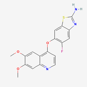 molecular formula C18H14FN3O3S B3157414 2-Benzo[d]thiazolamine,6-[(6,7-dimethoxy-4-quinolinyl)oxy]-5-fluoro- CAS No. 849217-30-7
