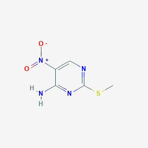 molecular formula C5H6N4O2S B3157429 2-(Methylthio)-5-nitropyrimidin-4-amine CAS No. 84928-85-8