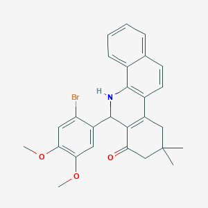 molecular formula C27H26BrNO3 B315745 6-(2-bromo-4,5-dimethoxyphenyl)-9,9-dimethyl-6,8,9,10-tetrahydrobenzo[c]phenanthridin-7(5H)-one 