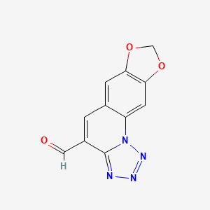 molecular formula C11H6N4O3 B3157466 7,9-Dioxa-1,2,3,10b-tetraaza-dicyclopenta[a,g]-naphthalene-4-carbaldehyde CAS No. 849541-84-0