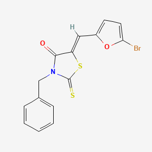 molecular formula C15H10BrNO2S2 B3157674 (5Z)-3-benzyl-5-[(5-bromo-2-furyl)methylene]-2-thioxo-1,3-thiazolidin-4-one CAS No. 851304-82-0
