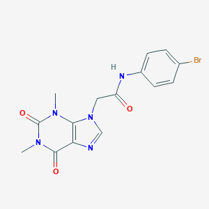 molecular formula C15H14BrN5O3 B315768 N-(4-bromophenyl)-2-(1,3-dimethyl-2,6-dioxo-1,2,3,6-tetrahydro-9H-purin-9-yl)acetamide 