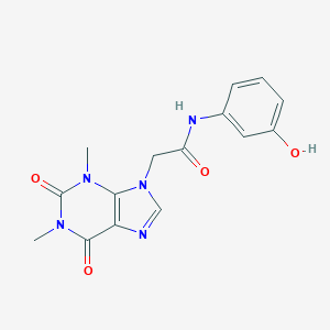 molecular formula C15H15N5O4 B315770 2-(1,3-dimethyl-2,6-dioxo-1,2,3,6-tetrahydro-9H-purin-9-yl)-N-(3-hydroxyphenyl)acetamide 