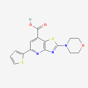 molecular formula C15H13N3O3S2 B3157770 2-Morpholino-5-(2-thienyl)thiazolo-[4,5-b]-pyridine-7-carboxylic acid CAS No. 852408-78-7