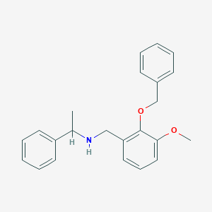 molecular formula C23H25NO2 B315783 N-[2-(benzyloxy)-3-methoxybenzyl]-N-(1-phenylethyl)amine 