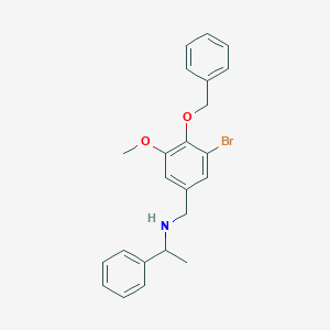 molecular formula C23H24BrNO2 B315787 N-[(3-bromo-5-methoxy-4-phenylmethoxyphenyl)methyl]-1-phenylethanamine 