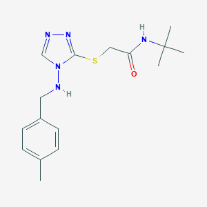 molecular formula C16H23N5OS B315789 N-tert-Butyl-2-[4-(4-methyl-benzylamino)-4H-[1,2,4]triazol-3-ylsulfanyl]-acetamide 