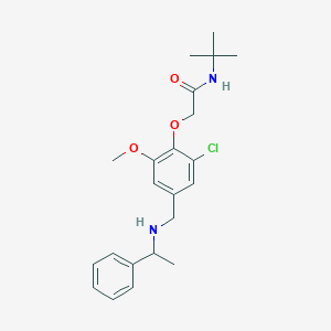 molecular formula C22H29ClN2O3 B315792 N-tert-butyl-2-(2-chloro-6-methoxy-4-{[(1-phenylethyl)amino]methyl}phenoxy)acetamide 