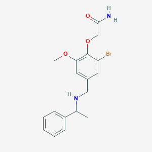 2-(2-Bromo-6-methoxy-4-{[(1-phenylethyl)amino]methyl}phenoxy)acetamide