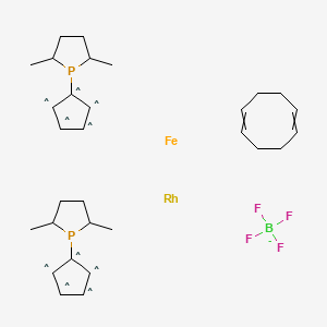 molecular formula C30H44BF4FeP2Rh- B3157962 1,1-Bis((2R,5R)-2,5-dimethylphospholano)ferrocene(cyclooctadiene)rhodium(I) CAS No. 854275-87-9