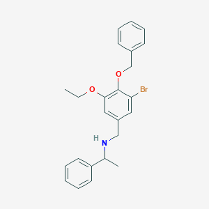 molecular formula C24H26BrNO2 B315797 N-[4-(benzyloxy)-3-bromo-5-ethoxybenzyl]-N-(1-phenylethyl)amine 