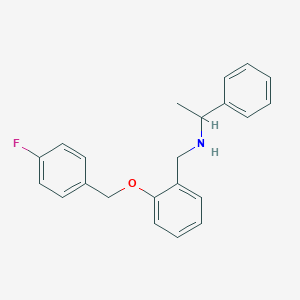 molecular formula C22H22FNO B315800 N-{2-[(4-fluorobenzyl)oxy]benzyl}-1-phenylethanamine 