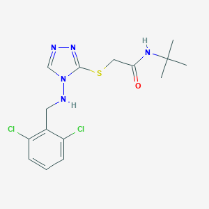 molecular formula C15H19Cl2N5OS B315803 N-(tert-butyl)-2-({4-[(2,6-dichlorobenzyl)amino]-4H-1,2,4-triazol-3-yl}sulfanyl)acetamide 