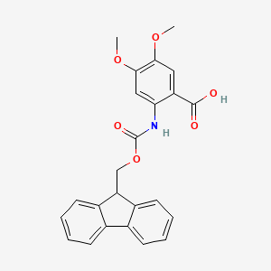 molecular formula C24H21NO6 B3158043 2-N-Fmoc-amino-4,5-dimethoxybenzoic acid CAS No. 855005-12-8