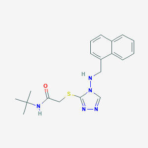 molecular formula C19H23N5OS B315805 N-(tert-butyl)-2-({4-[(1-naphthylmethyl)amino]-4H-1,2,4-triazol-3-yl}sulfanyl)acetamide 