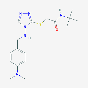 molecular formula C17H26N6OS B315806 N-(tert-butyl)-2-[(4-{[4-(dimethylamino)benzyl]amino}-4H-1,2,4-triazol-3-yl)sulfanyl]acetamide 