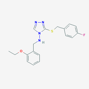 molecular formula C18H19FN4OS B315815 N-(2-ethoxybenzyl)-3-[(4-fluorobenzyl)sulfanyl]-4H-1,2,4-triazol-4-amine 