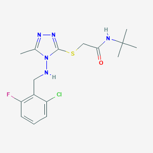molecular formula C16H21ClFN5OS B315818 N-(tert-butyl)-2-({4-[(2-chloro-6-fluorobenzyl)amino]-5-methyl-4H-1,2,4-triazol-3-yl}sulfanyl)acetamide 