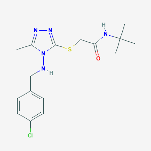 molecular formula C16H22ClN5OS B315820 N-(tert-butyl)-2-({4-[(4-chlorobenzyl)amino]-5-methyl-4H-1,2,4-triazol-3-yl}sulfanyl)acetamide 