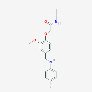 N-(tert-butyl)-2-{4-[(4-fluoroanilino)methyl]-2-methoxyphenoxy}acetamide