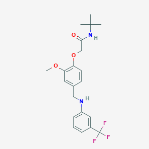 molecular formula C21H25F3N2O3 B315828 N-(tert-butyl)-2-(2-methoxy-4-{[3-(trifluoromethyl)anilino]methyl}phenoxy)acetamide 