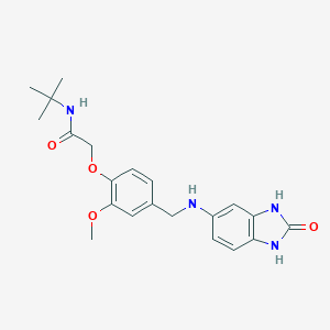 molecular formula C21H26N4O4 B315829 N-(tert-butyl)-2-(2-methoxy-4-{[(2-oxo-2,3-dihydro-1H-benzimidazol-5-yl)amino]methyl}phenoxy)acetamide 