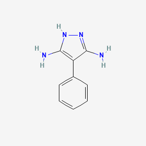 molecular formula C9H10N4 B3158374 4-phenyl-1H-pyrazole-3,5-diamine CAS No. 85738-39-2
