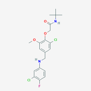 molecular formula C20H23Cl2FN2O3 B315841 N-(tert-butyl)-2-{2-chloro-4-[(3-chloro-4-fluoroanilino)methyl]-6-methoxyphenoxy}acetamide 