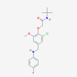 N-(tert-butyl)-2-{2-chloro-4-[(4-fluoroanilino)methyl]-6-methoxyphenoxy}acetamide