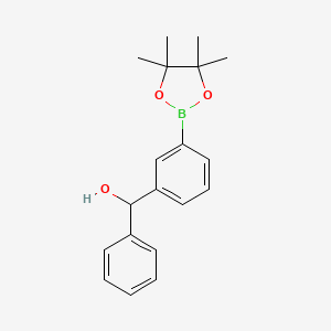 molecular formula C19H23BO3 B3158447 Phenyl-[3-(4,4,5,5-tetramethyl-[1,3,2]dioxaborolan-2-yl)-phenyl]-methanol CAS No. 857934-89-5