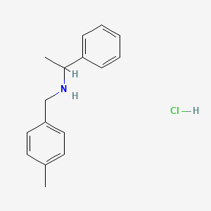 molecular formula C16H20ClN B3158484 N-(4-methylbenzyl)-1-phenylethanamine hydrochloride CAS No. 858428-00-9