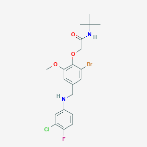 2-{2-bromo-4-[(3-chloro-4-fluoroanilino)methyl]-6-methoxyphenoxy}-N-(tert-butyl)acetamide