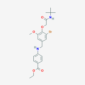 molecular formula C23H29BrN2O5 B315850 Ethyl 4-({3-bromo-4-[2-(tert-butylamino)-2-oxoethoxy]-5-methoxybenzyl}amino)benzoate 