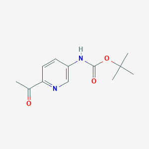 molecular formula C12H16N2O3 B3158502 (6-Acetyl-pyridin-3-YL)-carbamic acid tert-butyl ester CAS No. 858599-23-2