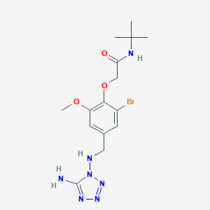 molecular formula C15H22BrN7O3 B315851 2-(4-{[(5-amino-1H-tetrazol-1-yl)amino]methyl}-2-bromo-6-methoxyphenoxy)-N-(tert-butyl)acetamide 