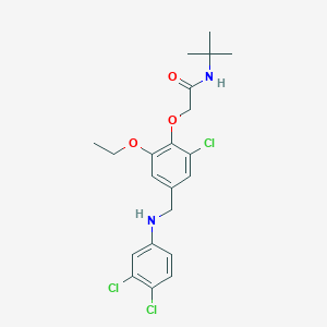 molecular formula C21H25Cl3N2O3 B315856 N-(tert-butyl)-2-{2-chloro-4-[(3,4-dichloroanilino)methyl]-6-ethoxyphenoxy}acetamide 