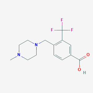 molecular formula C14H17F3N2O2 B3158610 4-((4-Methylpiperazin-1-yl)methyl)-3-(trifluoromethyl)benzoic acid CAS No. 859282-11-4