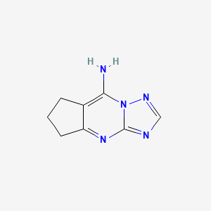 molecular formula C8H9N5 B3158616 6,7-dihydro-5H-cyclopenta[d][1,2,4]triazolo[1,5-a]pyrimidin-8-amine CAS No. 859320-59-5