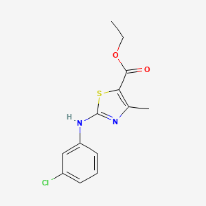 molecular formula C13H13ClN2O2S B3158618 Ethyl 2-((3-chlorophenyl)amino)-4-methylthiazole-5-carboxylate CAS No. 859486-61-6