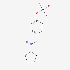 molecular formula C13H16F3NO B3158630 N-{[4-(Trifluoromethoxy)phenyl]methyl}cyclopentanamine CAS No. 85952-77-8