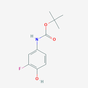 molecular formula C11H14FNO3 B3158637 叔丁基（3-氟-4-羟苯基）氨基甲酸酯 CAS No. 859537-27-2