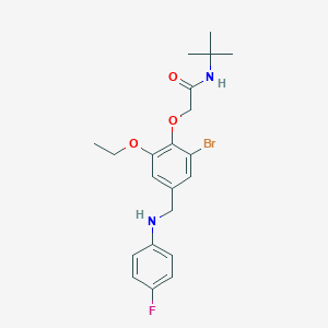 2-{2-bromo-6-ethoxy-4-[(4-fluoroanilino)methyl]phenoxy}-N-(tert-butyl)acetamide